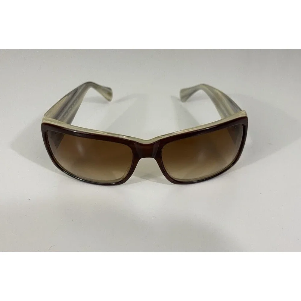 FOSSIL Cat No 3 Penny Geometric Wrap Authentic Sunglasses Tortoise Cream VTG